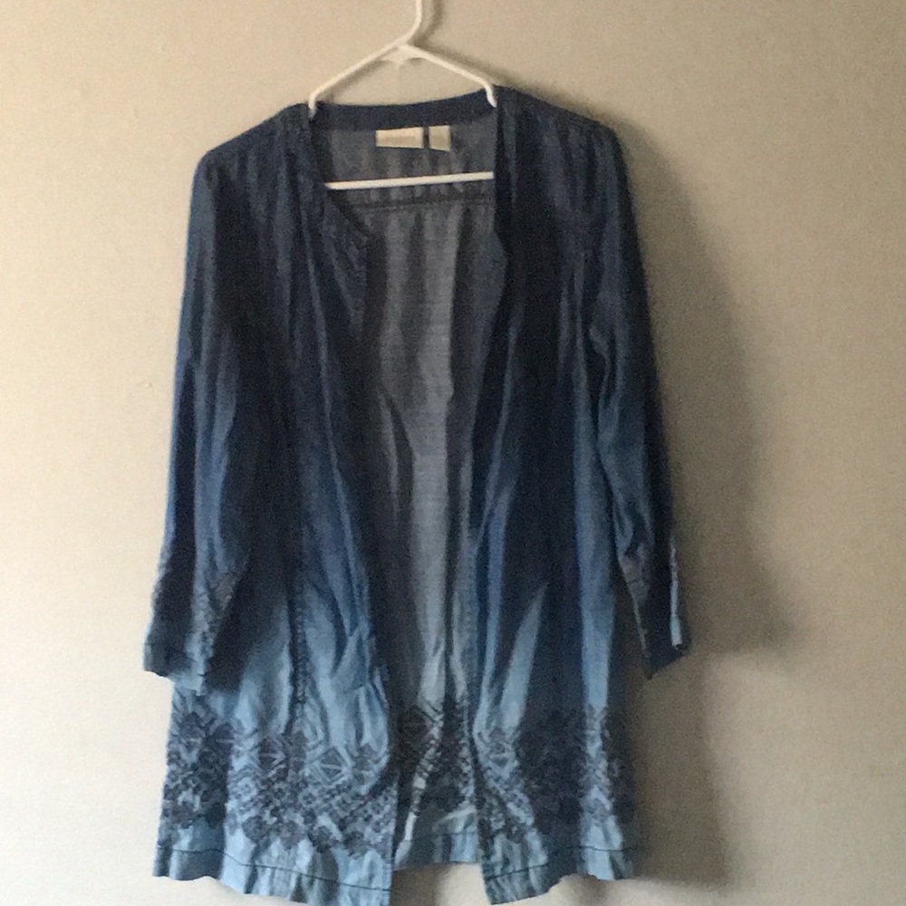 Chicos Ombré Chambray Jacket